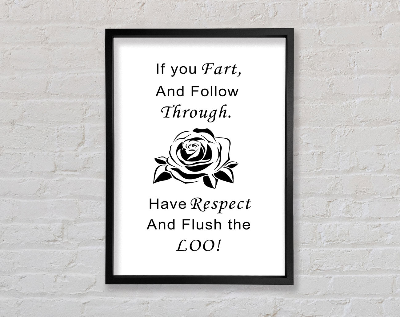 Bathroom Quote If You Fart White Framed Print